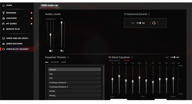 Audio settings