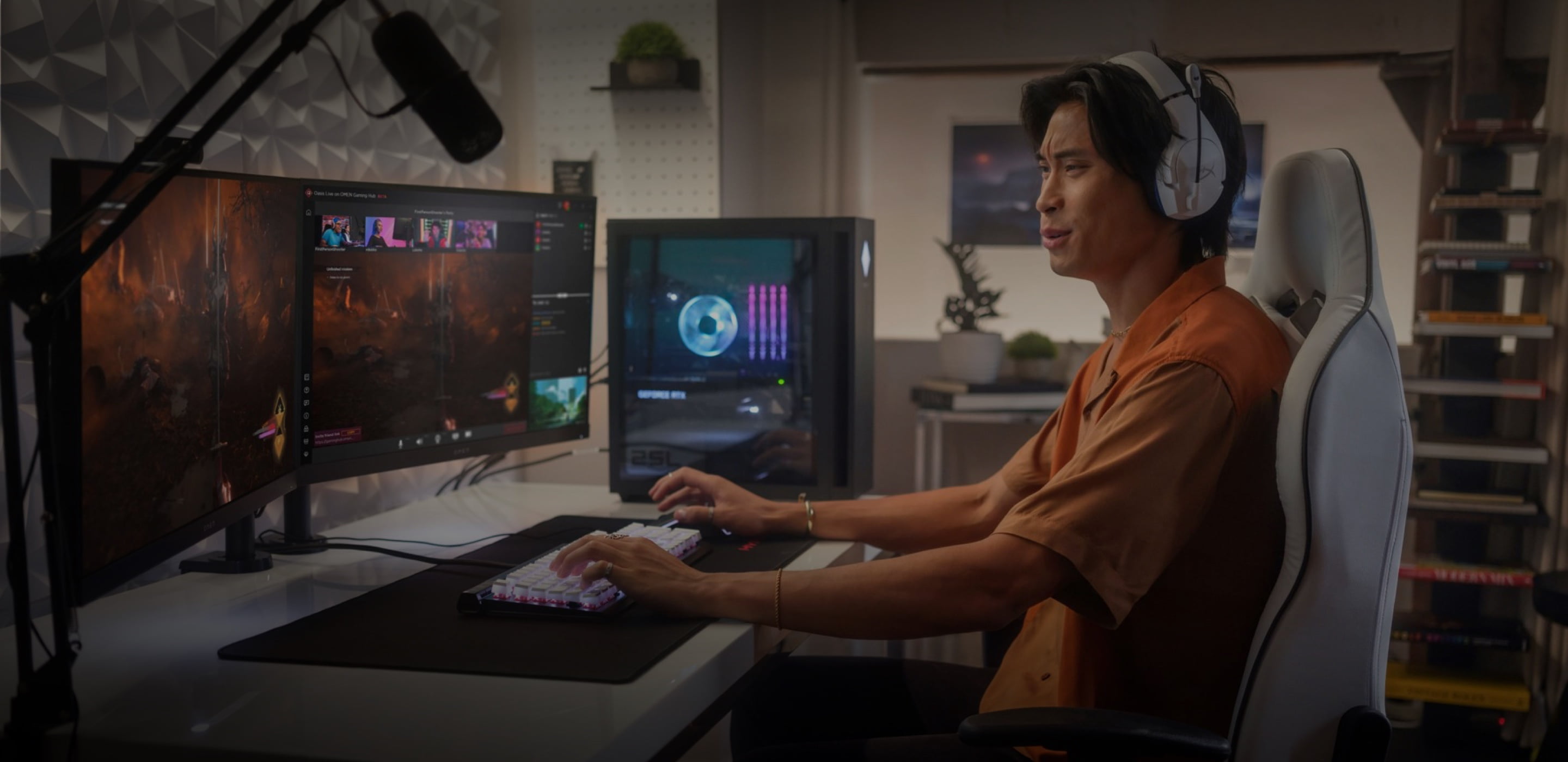 Gamer menggunakan OMEN Gaming Hub