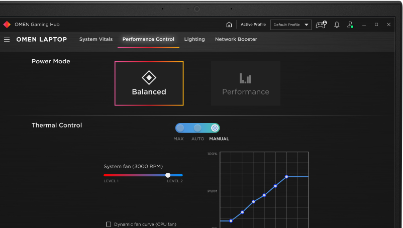 Omen Gaming Hub - Performance Control