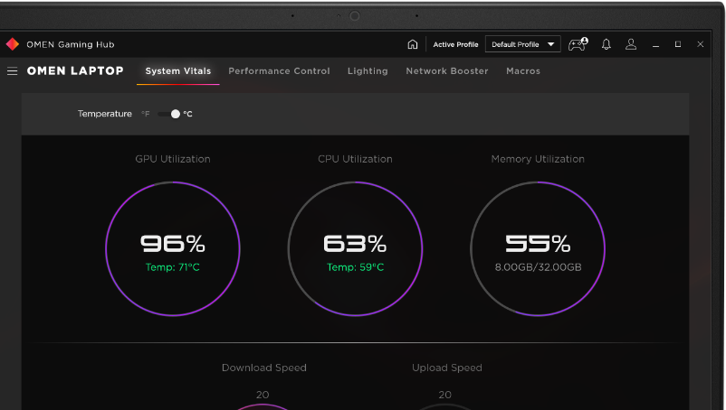 Omen Gaming Hub - System Vitals