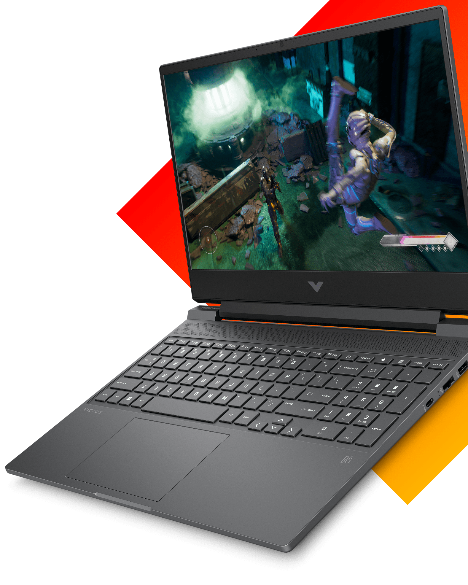 Victus 15 Laptop angle with gameplay