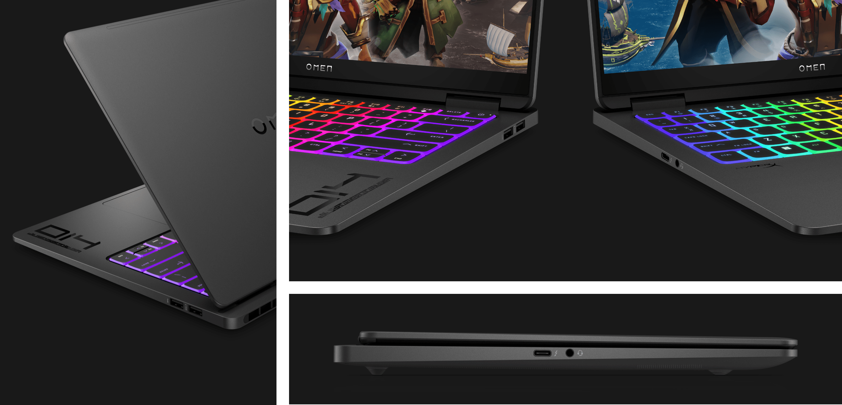  OMEN TRANSCEND 14 GAMING LAPTOP REAR​  OMEN TRANSCEND 14 GAMING LAPTOP FRONT​  OMEN TRANSCEND 14 GAMING LAPTOP PROFILE​