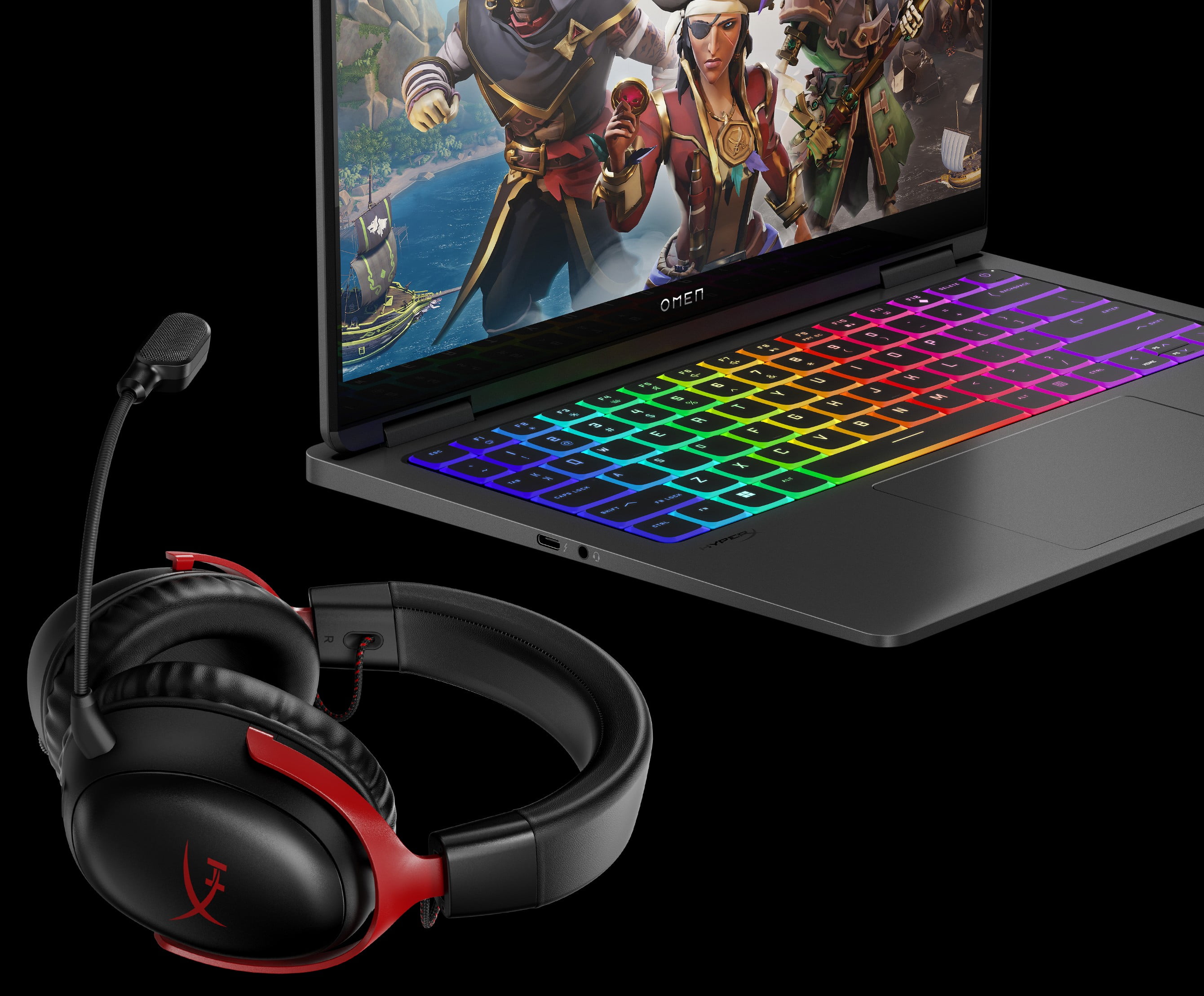 ZESTAW HYPERX DOŁĄCZONY DO LAPTOPA GAMINGOWEGO OMEN TRANSCEND 14