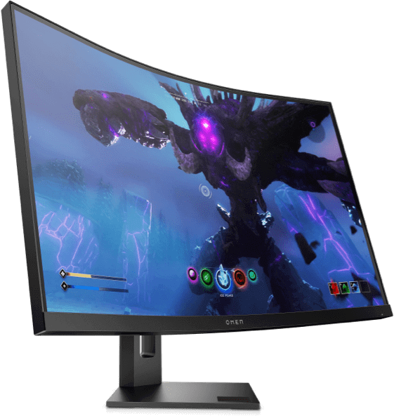 HP OMEN 27, Curved Gaming Monitor, QHD 2560 x 1440, 240hz refresh rate,  VESA Display Monitor HDR 400, Black, HP OMEN 27c 